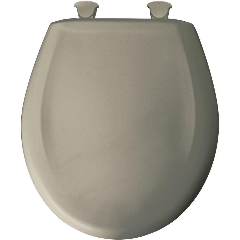 Bemis Slow Close STA-TITE Round Closed Front Toilet Seat in Tender Grey 762172