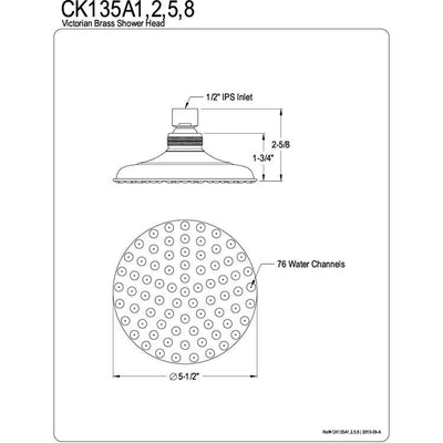 Bathroom fixtures Satin Nickel Best Shower Heads 5.5" Shower Head CK135A8