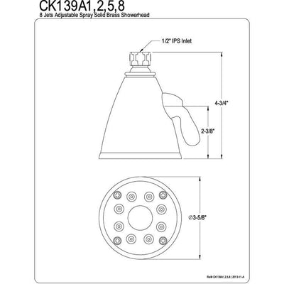 Bathroom fixtures Chrome Shower Heads Adjustable Spray Shower Head CK139A1