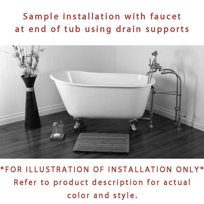 53" Clawfoot Tub w/ Floor Mount Satin Nickel Tub Filler & Hardware Package CTP32