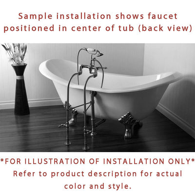 67" Acrylic Clawfoot Tub with Freestanding Satin Nickel Tub Faucet Package CTP56