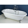 66" Cast Iron Clawfoot Tub with Chrome Tub Filler and Hardware Package CTP14