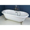 66" Claw Foot Bathtub with Satin Nickel Tub Faucet and Hardware Package CTP17