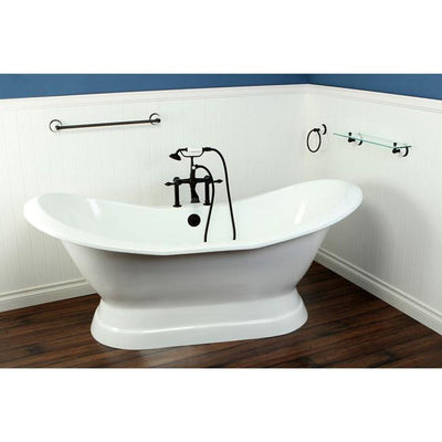 72" Freestanding Tub with Oil Rubbed Bronze Tub Faucet & Hardware Package CTP18