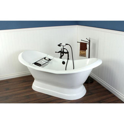 72" Freestanding Tub with Oil Rubbed Bronze Tub Faucet & Hardware Package CTP20