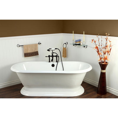 72" Freestanding Tub with Oil Rubbed Bronze Tub Faucet & Hardware Package CTP27