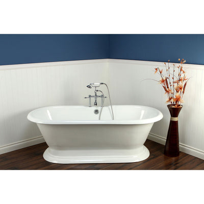 72" Freestanding Tub with Chrome Tub Filler Faucet and Hardware Package CTP30