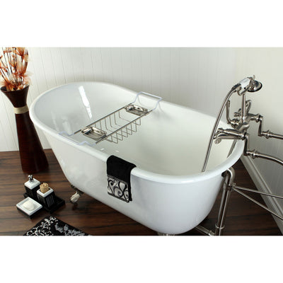 53" Clawfoot Tub with Freestanding Satin Nickel Faucet & Hardware Package CTP31