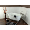 53" Clawfoot Tub w/ Floor Mount Satin Nickel Tub Filler & Hardware Package CTP32