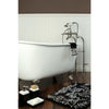 53" Clawfoot Tub w/ Floor Mount Satin Nickel Tub Filler & Hardware Package CTP32