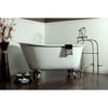 53" Clawfoot Tub w/ Floor Mount Satin Nickel Tub Filler & Hardware Package CTP32