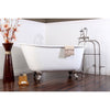 53" Clawfoot Tub w/ Floor Mount Satin Nickel Tub Filler & Hardware Package CTP32