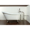 60" Clawfoot Tub w/ Floor Mount Satin Nickel Tub Faucet & Hardware Package CTP34