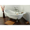 72" Clawfoot Tub w Freestanding Satin Nickel Tub Faucet & Hardware Package CTP36