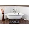 66" Clawfoot Tub w Freestanding Satin Nickel Tub Filler & Hardware Package CTP37