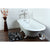 67" Clawfoot Tub w/ Floor Mount Satin Nickel Tub Faucet & Hardware Package CTP42