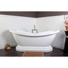 69" Modern Acrylic Pedestal Tub w/ Satin Nickel Faucet & Hardware Package CTP48