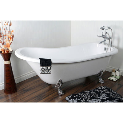 69" Acrylic Clawfoot Tub with Chrome Tub Filler Faucet & Hardware Package CTP49