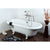 67" Acrylic Clawfoot Tub with Floor Mount Satin Nickel Tub Filler Package CTP57