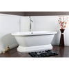 67" Modern Acrylic Pedestal Tub with Chrome Floor Mount Tub Filler & Drain CTP58