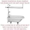 Chrome Clawfoot Tub Faucet Shower Kit with Enclosure Curtain Rod 560T1CTS