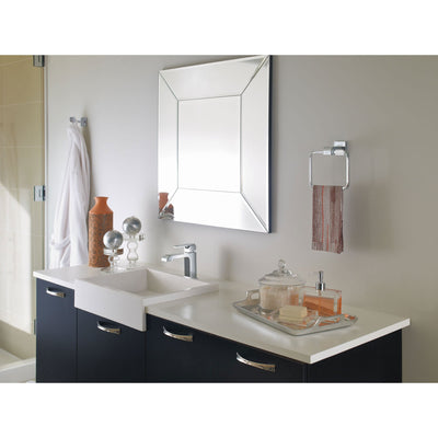 Delta Chrome Finish Modern Ara Collection Single Handle Bathroom Sink Faucet, Towel Ring, and Robe Hook Package D009CR