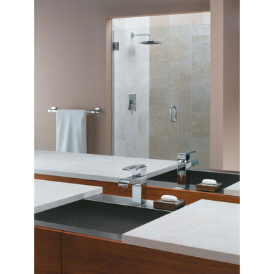 Delta Modern Chrome Arzo Collection Bathroom Sink Faucet, 24" Single Towel Bar, and Shower Only Faucet INCLUDES Rough-in Valve Package D016CR