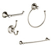 Delta Cassidy Polished Nickel STANDARD Bathroom Accessory Set Includes: 24" Towel Bar, Toilet Paper Holder, Robe Hook, and Towel Ring D10023AP