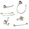 Delta Cassidy Polished Nickel DELUXE Accessory Set: 24" Towel Bar, Paper Holder, Towel Ring, Robe Hook, Tank Lever, & 24" Double Towel Bar D10024AP