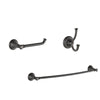 Delta Cassidy Venetian Bronze BASICS Bathroom Accessory Set Includes: 24" Towel Bar, Toilet Paper Holder, and Robe Hook D10028AP