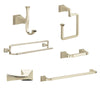 Delta Dryden Polished Nickel DELUXE Accessory Set: 24" Towel Bar, Paper Holder, Towel Ring, Robe Hook, Tank Lever, & 24" Double Towel Bar D10039AP