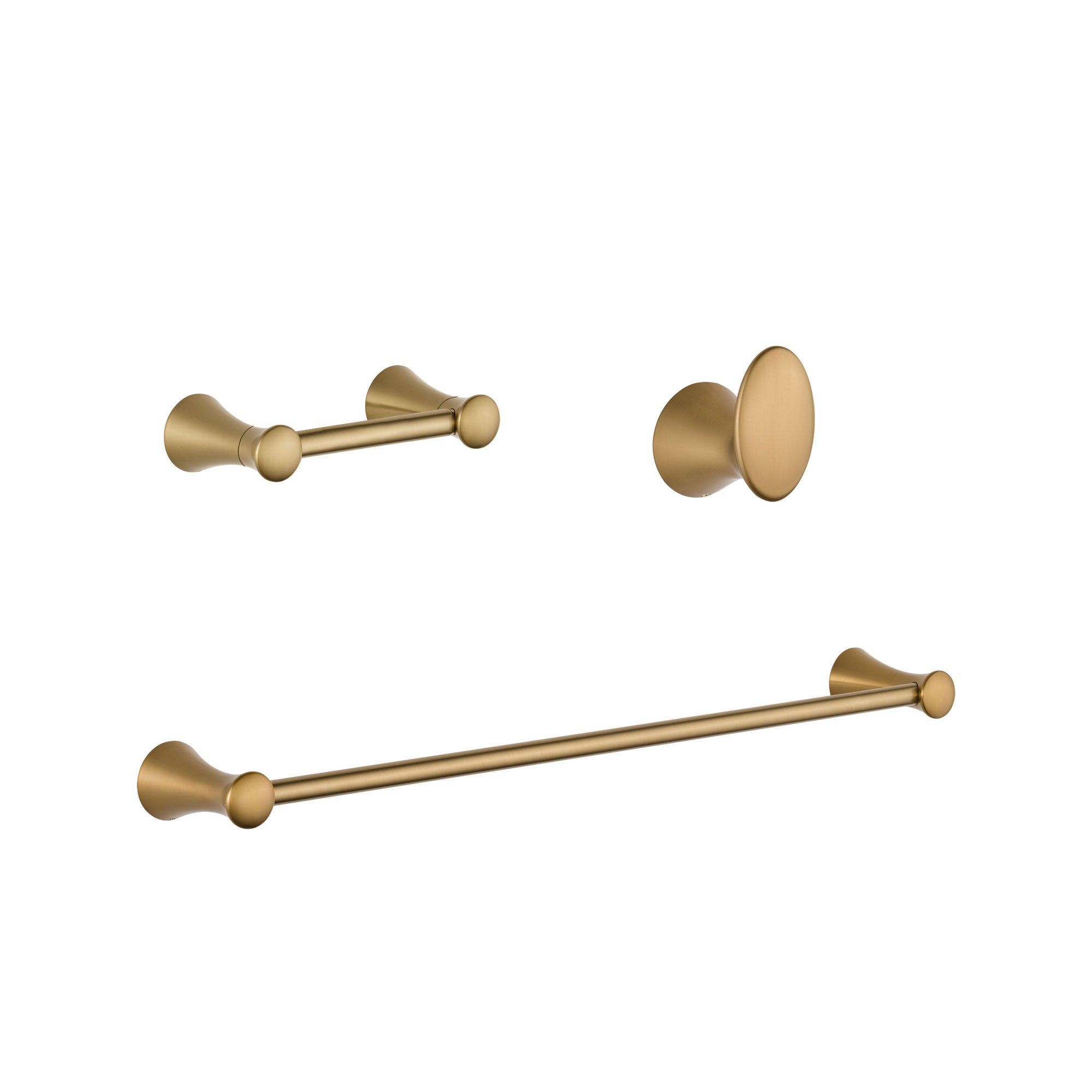 Delta Lahara Champagne Bronze BASICS Bathroom Accessory Set Includes: 24" Towel Bar, Toilet Paper Holder, and Robe Hook D10050AP