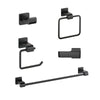 Delta Ara Matte Black DELUXE Accessory Set Includes: 24" Towel Bar, Paper Holder, Robe Hook, Towel Ring, & Tank Lever D10081AP