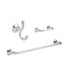 Delta Ashlyn Chrome BASICS Bathroom Accessory Set Includes: 24" Towel Bar, Toilet Paper Holder, and Robe Hook D10082AP