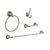 Delta Linden Stainless Steel Finish STANDARD Bathroom Accessory Set Includes: 24" Towel Bar, Toilet Paper Holder, Robe Hook, and Towel Ring D10105AP