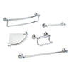 Delta Bath Safety Chrome DELUXE Bathroom Accessory Set Includes: 18" and 36" Single Grab Bar, Corner Shelf, TP Holder, 24" Double Bar D10117AP