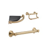 Delta Bath Safety Champagne Bronze BASICS Bath Accessory Set Includes: 18" Grab Bar, Corner Shower Shelf, Paper Holder with Assist Grab Bar D10118AP