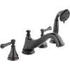 Delta Cassidy Venetian Bronze Low Arc Spout Roman Tub Filler Faucet with Hand Shower Spray INCLUDES Valve and Lever Handles D1071V