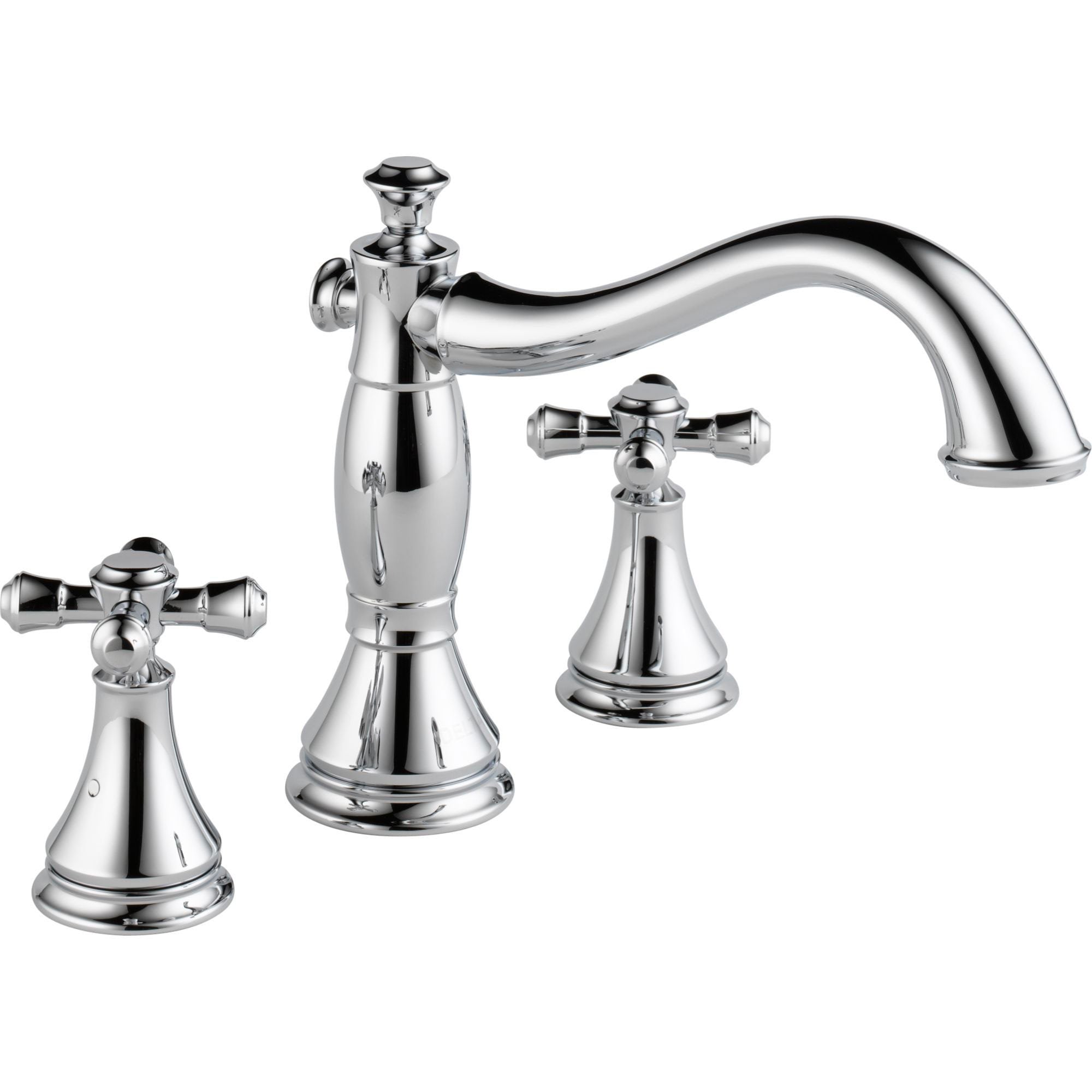 Delta Cassidy Chrome 3-Hole Roman Tub Filler Faucet INCLUDES Valve and Cross Handles D1079V