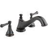 Delta Cassidy Venetian Bronze Low Arc Spout 3-Hole Roman Tub Filler Faucet INCLUDES Valve and Lever Handles D1088V