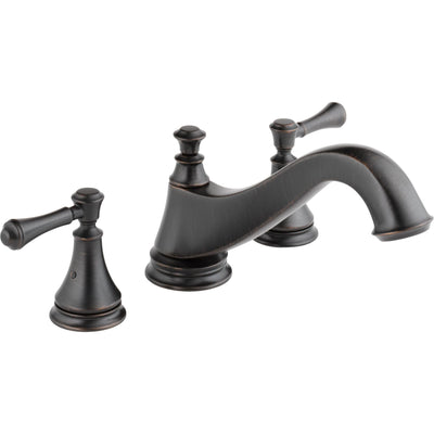 Delta Cassidy Venetian Bronze Low Arc Spout 3-Hole Roman Tub Filler Faucet INCLUDES Valve and Lever Handles D1088V