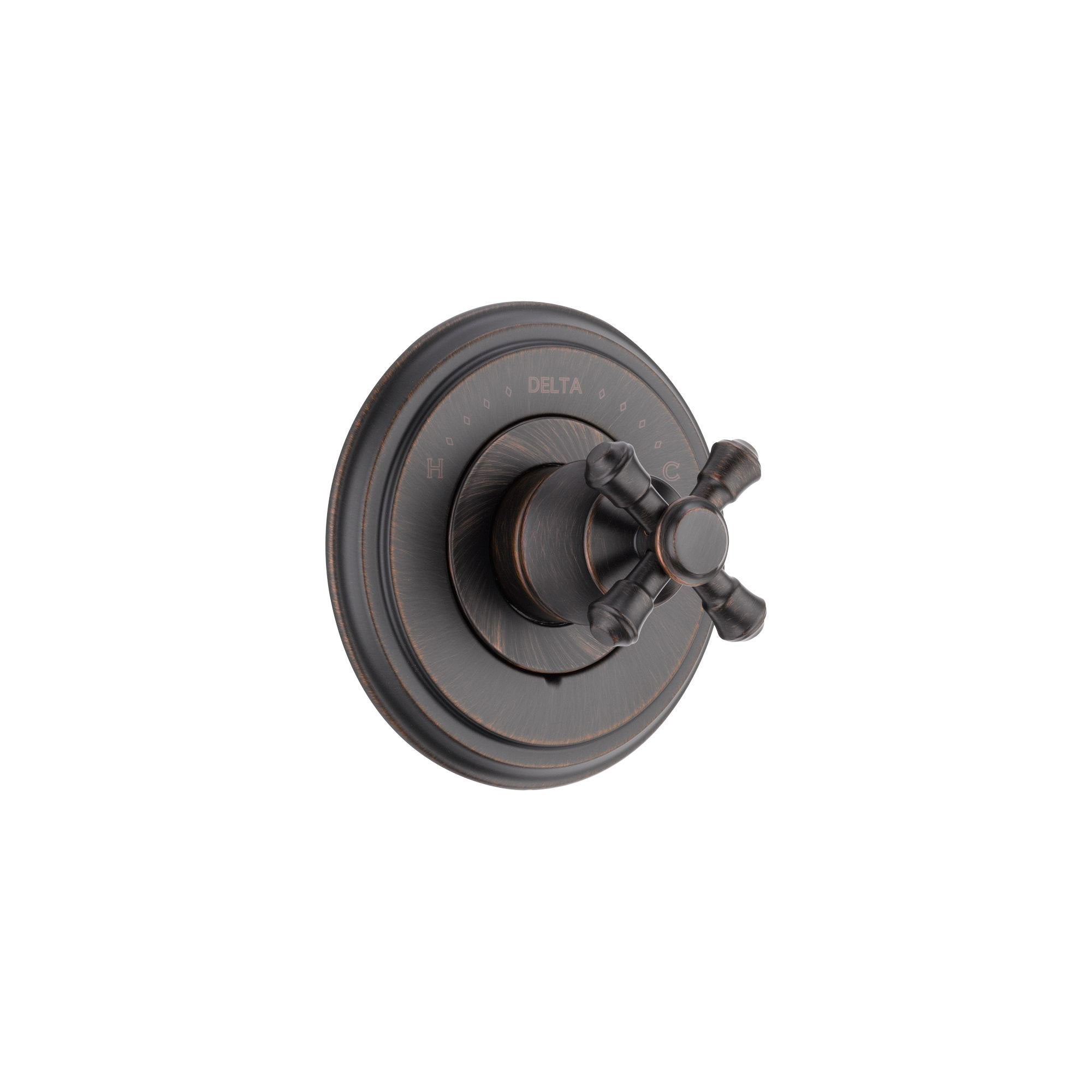 Delta Cassidy Monitor 14 Series Venetian Bronze Finish Pressure Balanced Shower Faucet Control INCLUDES Rough-in Valve and Single Cross Handle D1246V