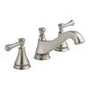 Delta Cassidy Stainless Steel Finish Widespread Lavatory Low Arc Spout Bathroom Sink Faucet INCLUDES Two Lever Handles and Matching Metal Pop-Up Drain D1311V