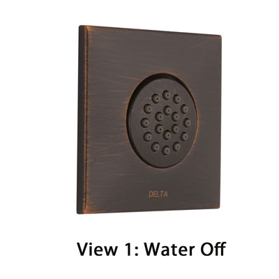 Delta Venetian Bronze Finish HydraChoice Touch Clean Square Shower System Body Spray COMPLETE Includes Valve, Trim, and Spray D1358V