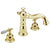 Delta Victorian Polished Brass Finish Traditional Roman Tub Filler Faucet COMPLETE ITEM Includes (2) White Porcelain Lever Handles and Rough-in Valve D1460V