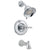 Delta Victorian Collection Chrome Finish Monitor 14 Series Tub & Shower Combo Faucet INCLUDES Single White Lever Handle and Rough-Valve without Stops D1514V