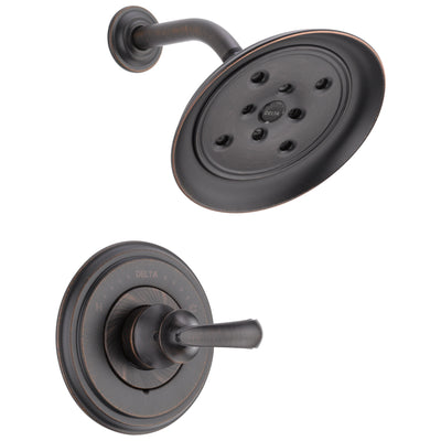 Delta Cassidy Collection Venetian Bronze Monitor 14 H2Okinetic Shower only Faucet INCLUDES Single French Scroll Handle and Rough-Valve without Stops D1533V