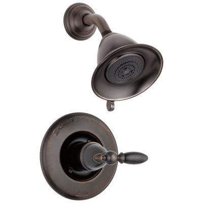 Delta Victorian Collection Venetian Bronze Traditional Style Monitor 14 Shower Faucet INCLUDES Single Lever Handle and Rough-Valve with Stops D1558V