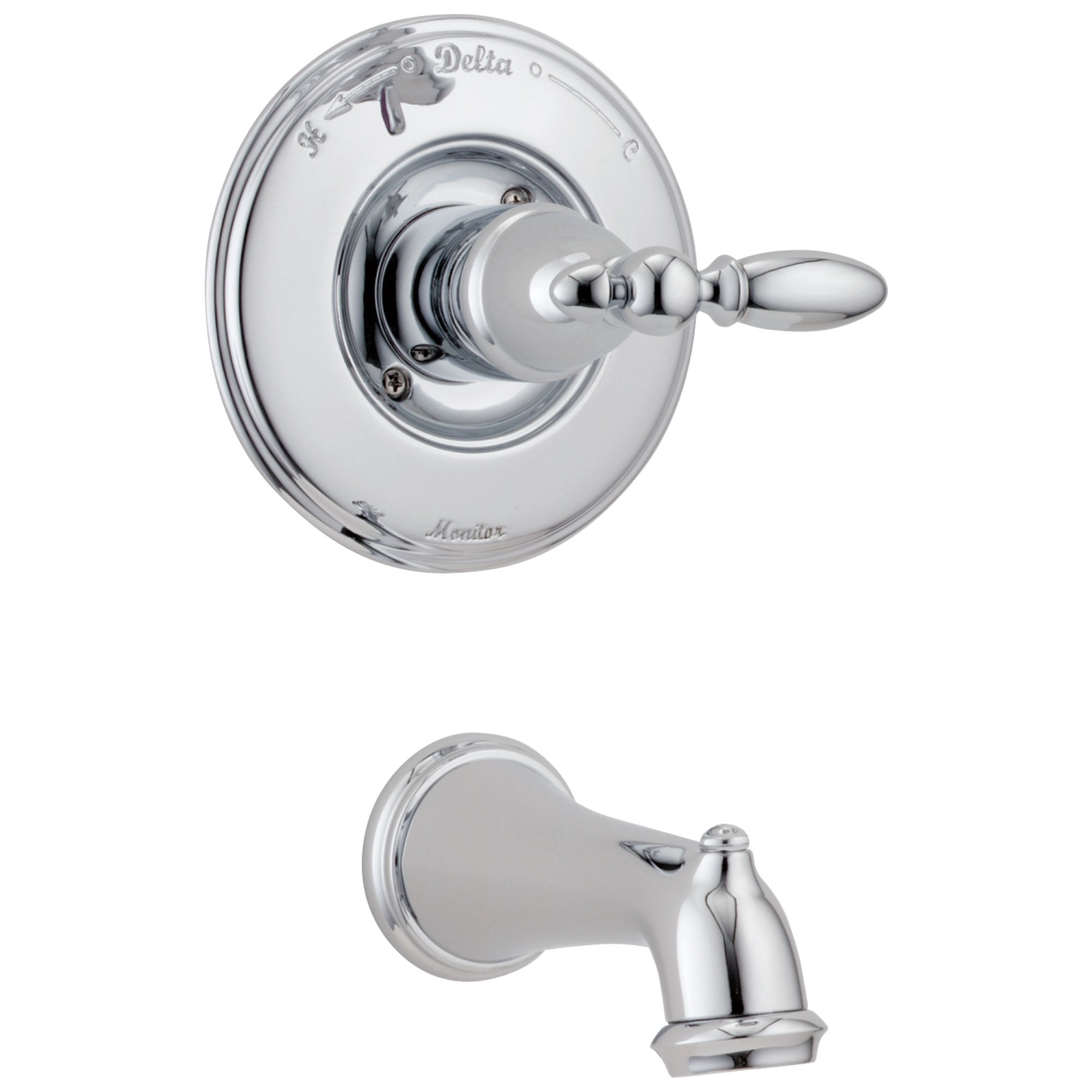 Delta Victorian Collection Chrome Monitor 14 Series Wall Mounted Tub only Faucet INCLUDES Single Lever Handle and Rough-Valve with Stops D1580V