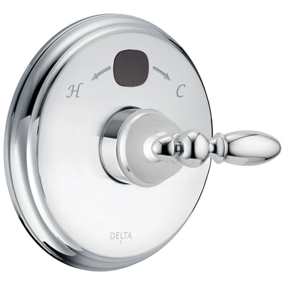 Delta Chrome Finish Victorian Collection 14 Series Digital Display Temp2O Shower Valve Control COMPLETE with Single Lever Handle and Valve without Stops D1641V